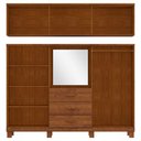 Ver imagem 3 de Guarda Roupa Capelão 10 Portas 3 Gavetas Linha Cobre 1278c Castanho Finestra