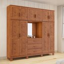 Ver imagem 1 de Guarda Roupa Capelão 10 Portas 3 Gavetas Linha Cobre 1278c Castanho Finestra
