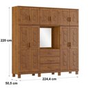 Ver imagem 2 de Guarda Roupa Capelão 10 Portas 3 Gavetas Linha Cobre 1278c Castanho Finestra