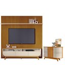 Ver imagem 1 de Estante Home Theater com Bancada Suspensa Luna com Aparador para Sala Buffet Monza Cinamomo Off