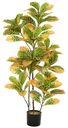Ver imagem 1 de Planta Árvore Artificial Cróton Real Toque C/pote X114 Verde Bd.laranja 1,20cm