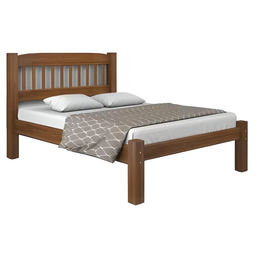 Cama Casal Madeira Maciça Itália - Castanho - 1