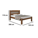 Ver imagem 3 de Cama Casal Madeira Maciça Itália - Castanho