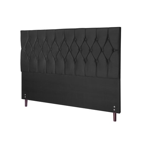 Cabeceira Madri Preto Estofada para Cama Box Casal 144cm Quarto Luxo Jbe Móveis