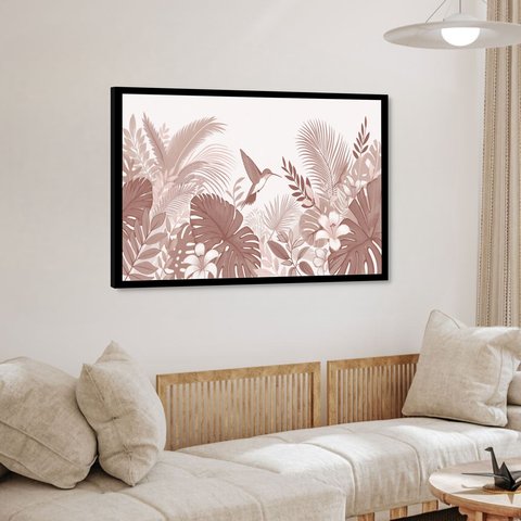 Quadro Decorativo Colibri Terracotta - 50x70cm:moldura Preta