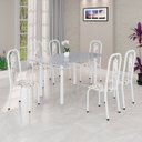 Ver imagem 1 de Conjunto Sala de Jantar com 6 Cadeiras Lívia Branco/Arabesco