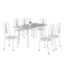 Ver imagem 2 de Conjunto Sala de Jantar com 6 Cadeiras Lívia Branco/Arabesco