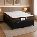 Ver imagem 1 de Cama Box Baú Queen Colchão Gazin Molas Flora 158x198x61cm (Preto)