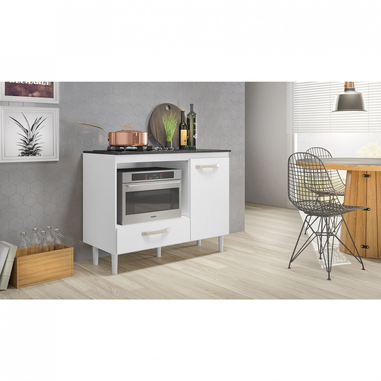 Balcão para Cooktop 1 Porta 1 Gaveta Fit 