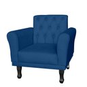 Ver imagem 1 de Poltrona Decorativa Classic Capitonê Suede Diversas Cores - DS Estofados - Azul Marinho