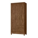 Ver imagem 1 de Guarda Roupa Solteiro Quarto Pequeno 3 Portas 2 Gavetas Lima Castanho