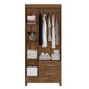 Ver imagem 3 de Guarda Roupa Solteiro Quarto Pequeno 3 Portas 2 Gavetas Lima Castanho