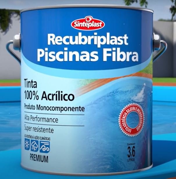 Tinta Piscina Fibra Base Solvente 3,6Lt cor Azul - 2