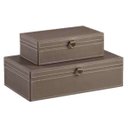 Ver imagem 1 de Kit com 2 Caixas Decorativas em Poliuretano e MDF Bege MART 13722