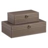 Kit com 2 Caixas Decorativas em Poliuretano e MDF Bege MART 13722 - 1