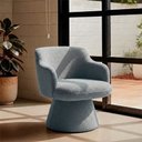 Ver imagem 2 de Poltrona Jade Base Cone Giratória Bouclé Azul Claro - Nexta Casa