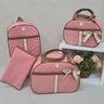 Bolsa Maternidade Bebê Kit 4 Peças Trocador Rosa Impermeável - 3