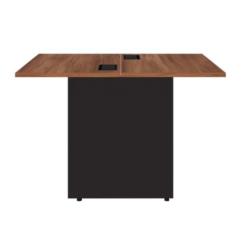 Plataforma Dupla Acoplar Pé Painel 90cm Nogal e Preto Yescasa Marrom
