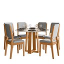 Ver imagem 1 de Conjunto Sala de Jantar Mesa Isabela 117X117 com 6 Cadeiras Carol Ype/Off White/Linho Cinza Claro - 