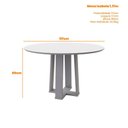 Ver imagem 4 de Conjunto Sala de Jantar Mesa Isabela 117X117 com 6 Cadeiras Carol Ype/Off White/Linho Cinza Claro - 