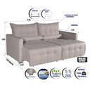 Ver imagem 2 de Sofá Cama Innova 4 Lugares Retrátil 215cm Bege Bom Pastor Móveis