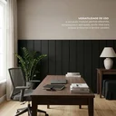 Ver imagem 2 de Painel Lambri Cabeceira King 180x203cm MDF Autoadesivo Parede: Preto