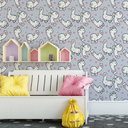 Ver imagem 2 de Papel de Parede Decorativo Temático Baby Llhamas Fofinhas 3,3m