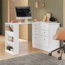 Ver imagem 1 de Cômoda 3 Gavetas com Mesa Giratória Branco - Qmovi