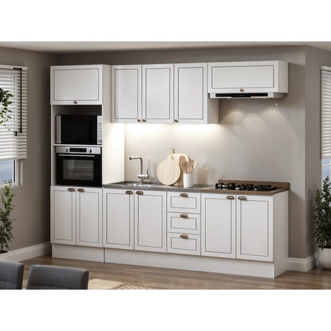 Cozinha Completa 5pçs Americana Branco/ebano C/ Rodape