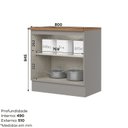 Ver imagem 4 de Balcão para Cooktop 2 Portas MDF Linha Americana 80cm Cinza/Nature