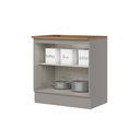 Ver imagem 5 de Balcão 80cm 100% MDF 2 Portas com Tampo para Cooktop Cinza/Nature Americana