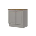 Ver imagem 3 de Balcão 80cm 100% MDF 2 Portas com Tampo para Cooktop Cinza/Nature Americana