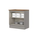 Ver imagem 5 de Balcão 80cm 100% MDF 2 Portas com Tampo para Cooktop Cinza/Nature Americana