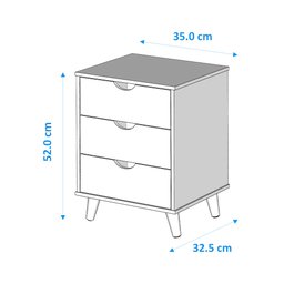 Mesa de Cabeceira Grécia Plus 3 Gavetas Preto - 4