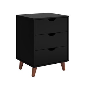 Mesa de Cabeceira Grécia Plus 3 Gavetas Preto