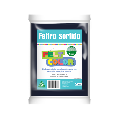 Feltro Feltcolor Liso Azul Marinho - 70cm X 50cm
