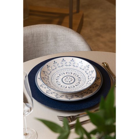 Prato Fundo Porto 21,5cm Azul Cerâmica - Wolff
