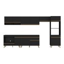 Ver imagem 3 de Cozinha Modulada Completa 357cm 6 Peças com Balcão para Cooktop Veneza Multimóveis Mp2272 Preto