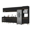 Ver imagem 2 de Cozinha Modulada Completa 357cm 6 Peças com Balcão para Cooktop Veneza Multimóveis Mp2272 Preto