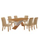 Ver imagem 2 de Conjunto Sala de Jantar Mesa Texas 180cm e 6 Cadeiras Athenas Marrom Turim / Naturalle