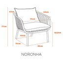 Ver imagem 3 de Poltrona Externa 79cm Base em Aço Estofado Resistente À Água Cor:cinza