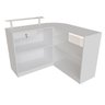 Balcão Caixa Com Vitrine e Prateleira de Vidro Em L Modelo New 134+134 x 95 x 45 cm Comac Branco - 2