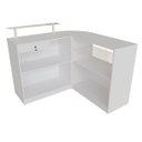 Ver imagem 2 de Balcão Caixa Com Vitrine e Prateleira de Vidro Em L Modelo New 134+134 x 95 x 45 cm Comac Branco