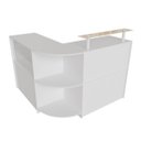 Ver imagem 1 de Balcão Caixa Com Vitrine e Prateleira de Vidro Em L Modelo New 134+134 x 95 x 45 cm Comac Branco