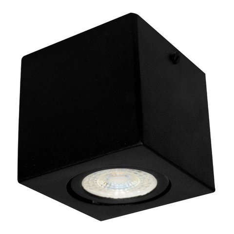 Spot Plafon Mini Sobrepor Alumínio Preto Mr16 Gu10