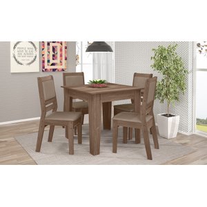 CONJUNTO SALA DE JANTAR GENEBRA 0,90 COM 4 CADEIRAS AMÊN 73B