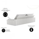 Ver imagem 5 de Sofá com Chaise Santiago 4 Lugares Retrátil e Reclinável 230cm Creme