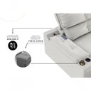 Ver imagem 2 de Sofá com Chaise Santiago 4 Lugares Retrátil e Reclinável 230cm Creme