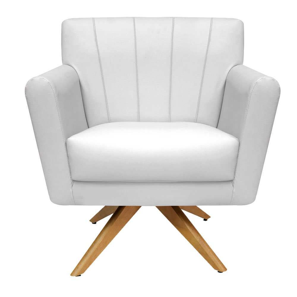 Poltrona Cadeira Decorativa Resistente Confortável Recepção Sala Espera Clinicas Iza Base Giratória: