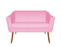 Ver imagem 1 de Namoradeira Decorativa Agatha Suede Rosa Bebê 2 Lugares Pés Madeira Ms Decor